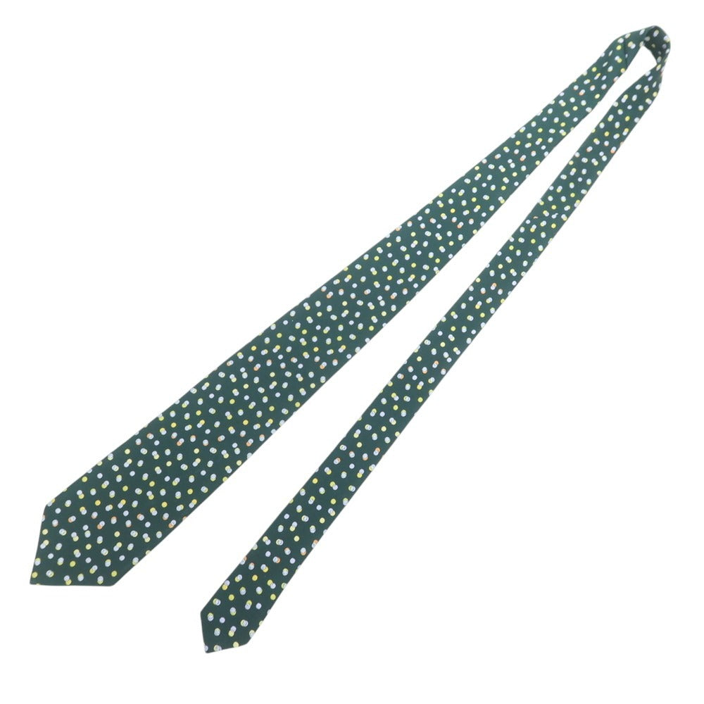 【中古】ギンザタヤ GINZA TAYA シルク 小紋柄ネクタイ ダークグリーン【 状態ランクB 】【 メンズ 】