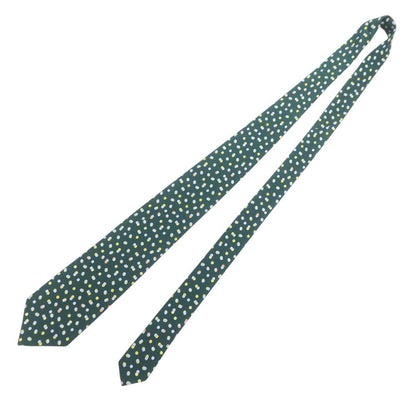 【中古】ギンザタヤ GINZA TAYA シルク 小紋柄ネクタイ ダークグリーン【 状態ランクB 】【 メンズ 】