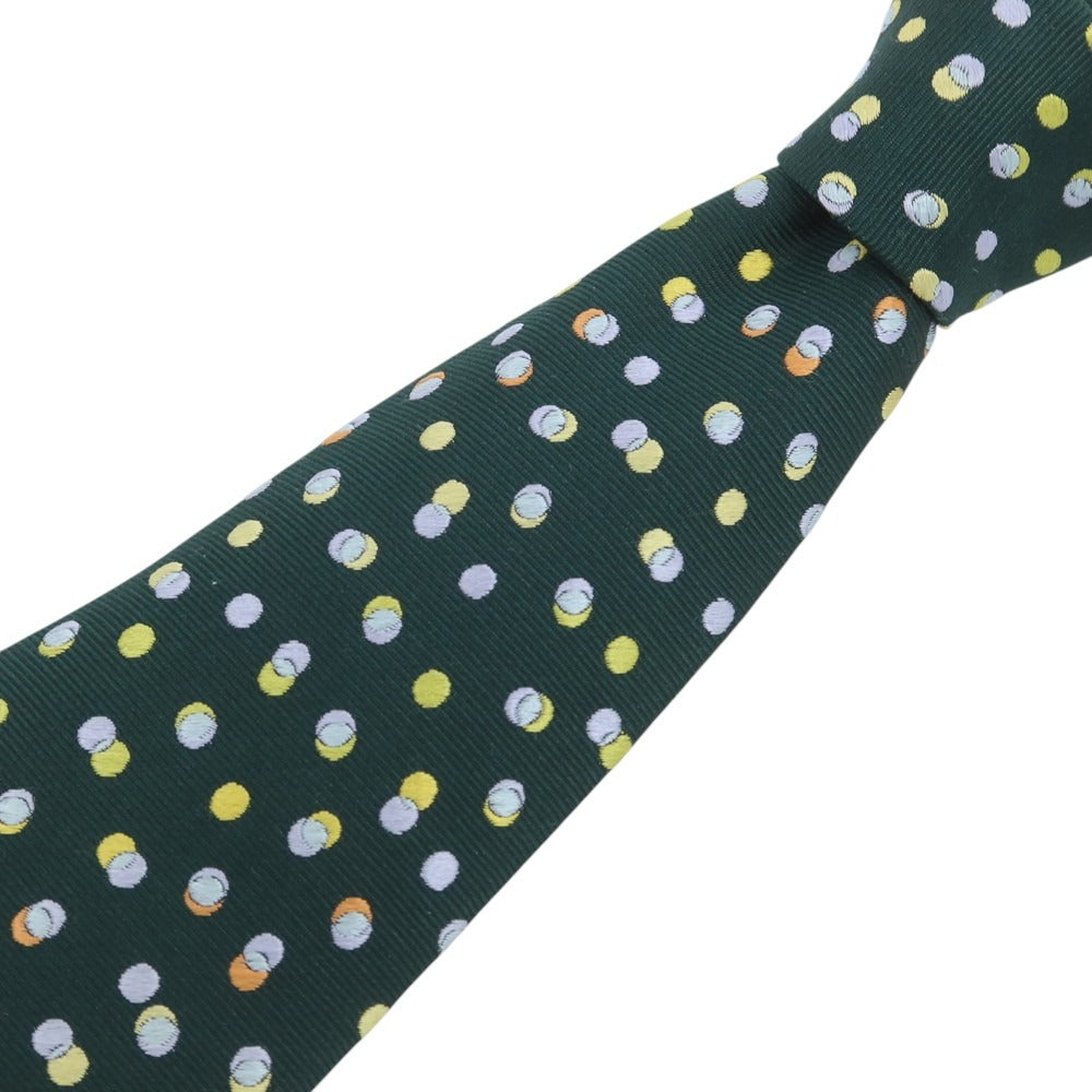 【中古】ギンザタヤ GINZA TAYA シルク 小紋柄ネクタイ ダークグリーン【 状態ランクB 】【 メンズ 】