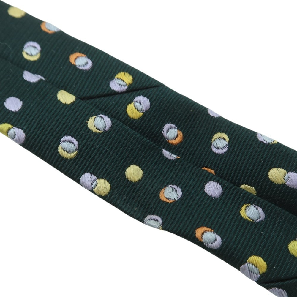 【中古】ギンザタヤ GINZA TAYA シルク 小紋柄ネクタイ ダークグリーン【 状態ランクB 】【 メンズ 】