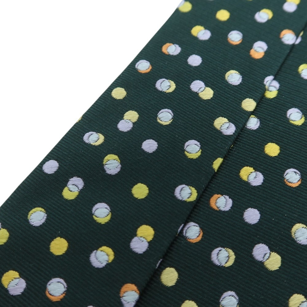 【中古】ギンザタヤ GINZA TAYA シルク 小紋柄ネクタイ ダークグリーン【 状態ランクB 】【 メンズ 】