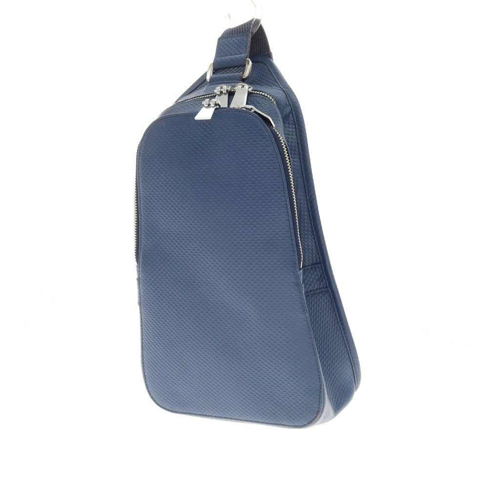 【中古】アニアリ aniary MONSIEUR NICOLE別注 レザー ボディバッグ ダークブルー【 状態ランクC 】【 メンズ 】