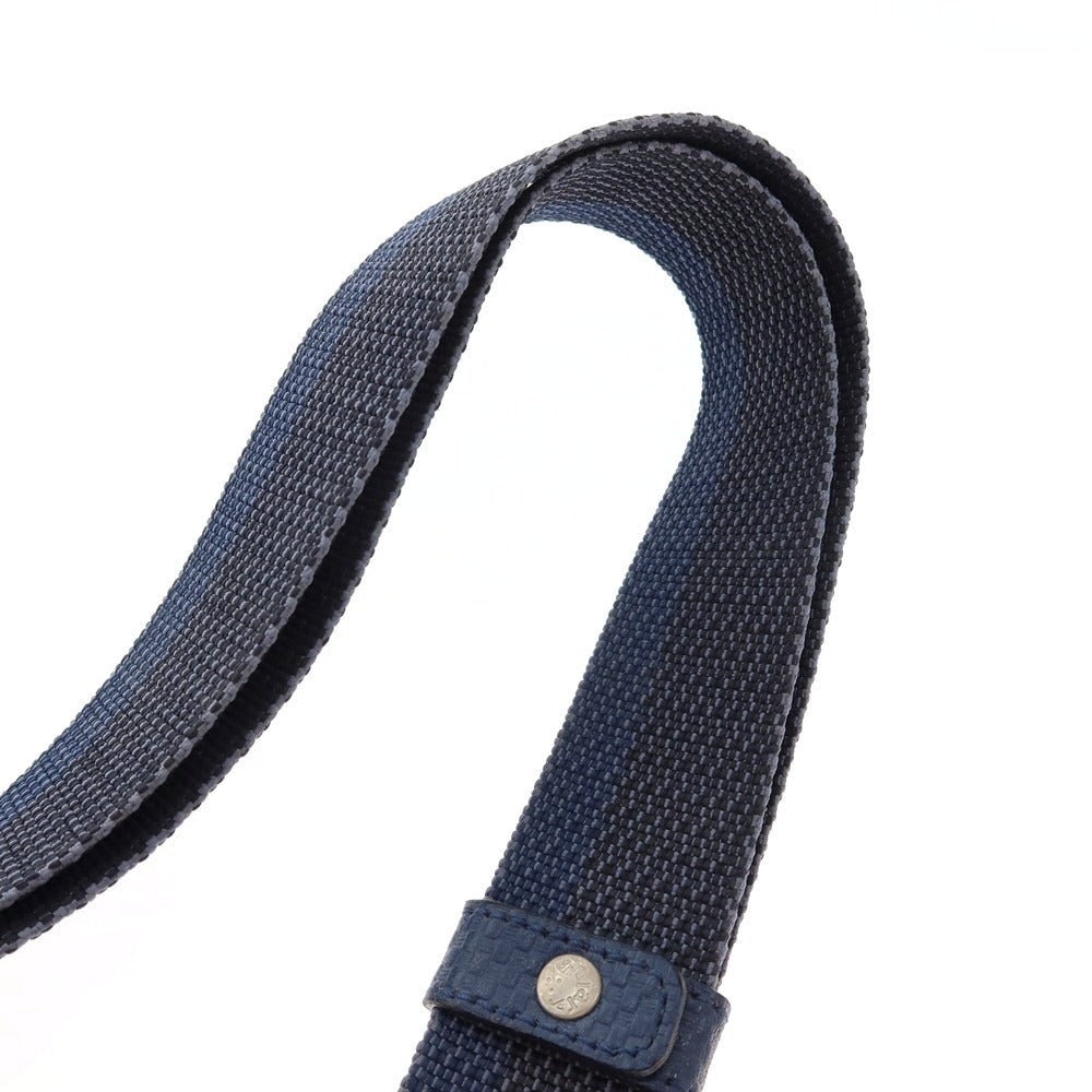 【中古】アニアリ aniary MONSIEUR NICOLE別注 レザー ボディバッグ ダークブルー【 状態ランクC 】【 メンズ 】
