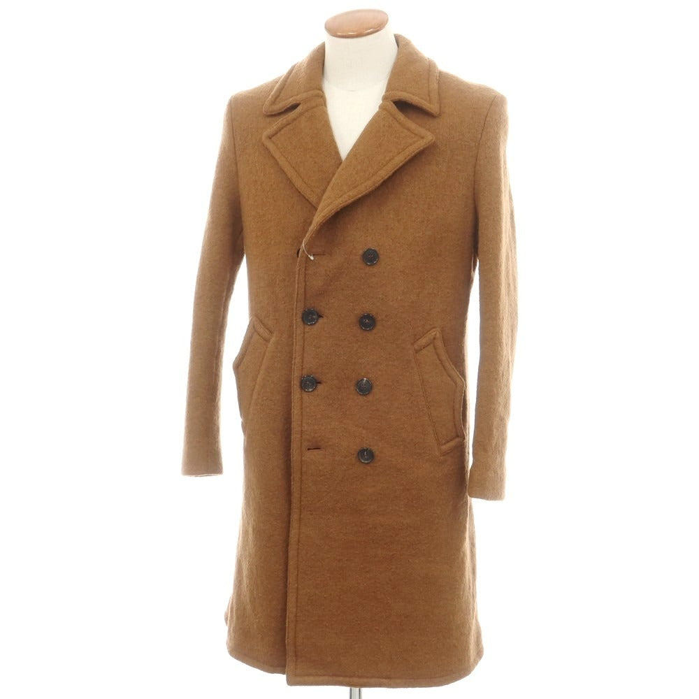 【中古】ロベルトコリーナ ROBERTO COLLINA ウール ダブルブレストコート オレンジブラウン【サイズ48】【 状態ランクB 】【 メンズ 】[DPD]