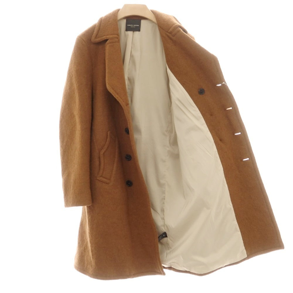 【中古】ロベルトコリーナ ROBERTO COLLINA ウール ダブルブレストコート オレンジブラウン【サイズ48】【 状態ランクB 】【 メンズ 】[DPD]