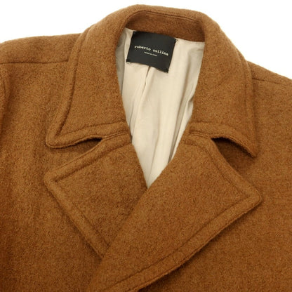 【中古】ロベルトコリーナ ROBERTO COLLINA ウール ダブルブレストコート オレンジブラウン【 48 】【 状態ランクB 】【 メンズ 】