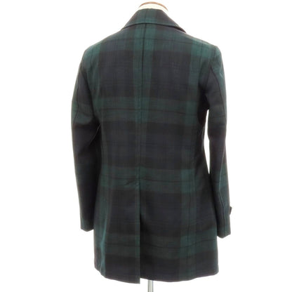 【中古】タリアトーレ TAGLIATORE CHARLIE Brilla per il gusto別注 ポリエステル チェック ピーコート グリーンxブラック【 46 】【 状態ランクB 】【 メンズ 】