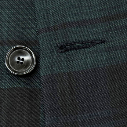 【中古】タリアトーレ TAGLIATORE CHARLIE Brilla per il gusto別注 ポリエステル チェック ピーコート グリーンxブラック【 46 】【 状態ランクB 】【 メンズ 】