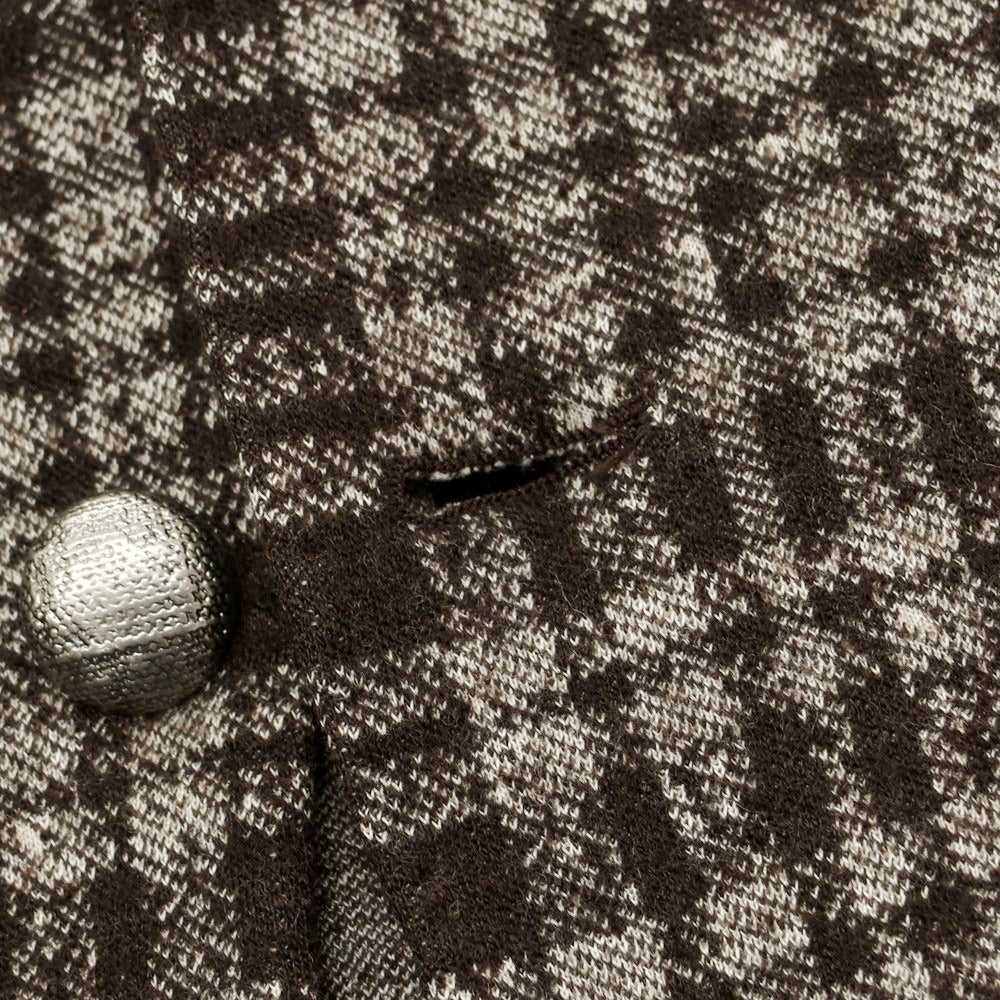 【中古】イレブンティ eleventy ウールコットンジャージー チェック カジュアルジャケット ブラウンxホワイト【 46 】【 状態ランクB 】【 メンズ 】