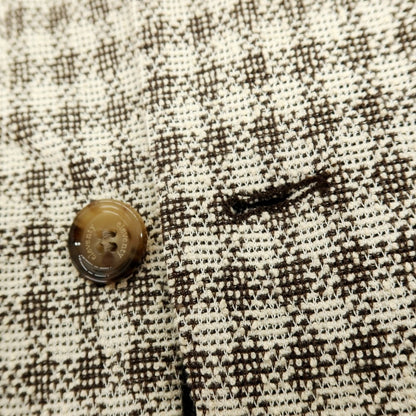 【中古】イレブンティ eleventy コットンナイロン ジャージー チェック 2B カジュアルジャケット アイボリーxブラウン【サイズ46】【 状態ランクB 】【 メンズ 】