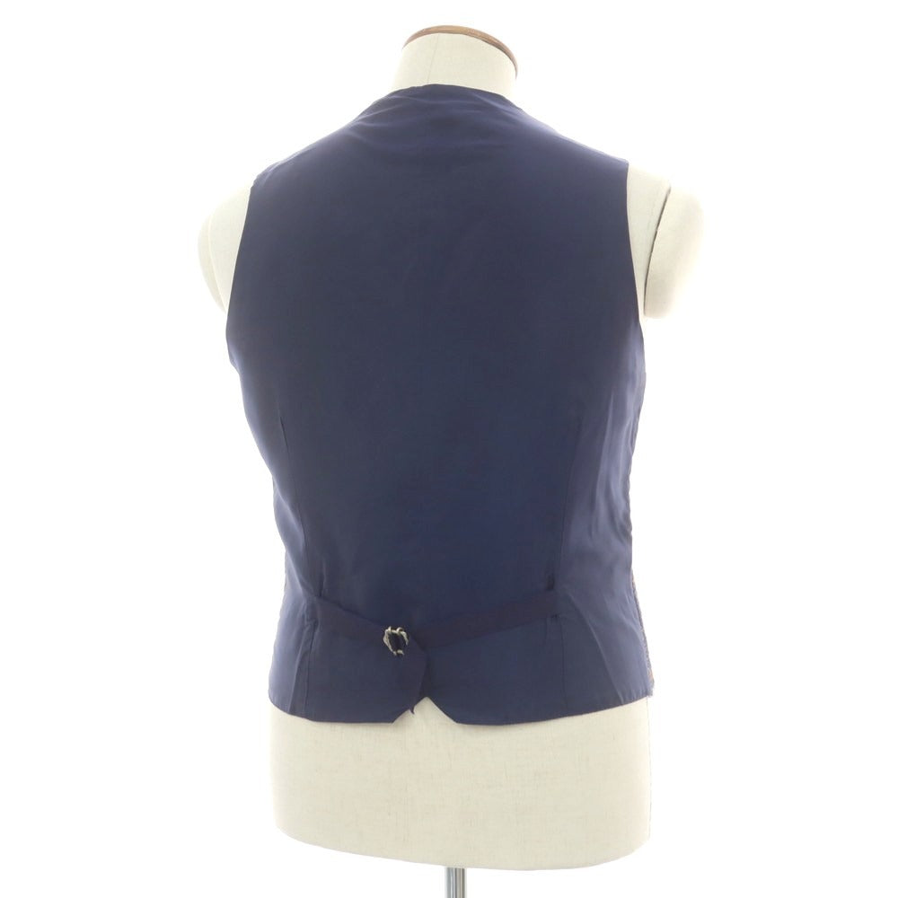 【中古】タリアトーレ TAGLIATORE ウール チェック カジュアル系ジレ ネイビーxブラウン【 46 】【 状態ランクB 】【 メンズ 】