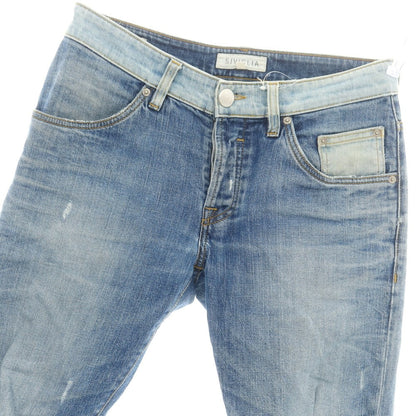 【中古】シビリア SIVIGLIA クラッシュ＆リペア加工 ストレッチ コットン デニムパンツ ブルー【 30 】【 状態ランクD 】【 メンズ 】