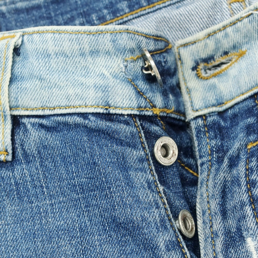 【中古】シビリア SIVIGLIA クラッシュ＆リペア加工 ストレッチ コットン デニムパンツ ブルー【 30 】【 状態ランクD 】【 メンズ 】