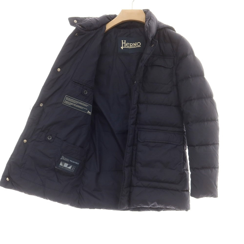 【中古】ヘルノ Herno ナイロン ダウンジャケット ネイビー【 44 】【 状態ランクB 】【 メンズ 】