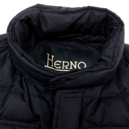 【中古】ヘルノ Herno ナイロン ダウンジャケット ネイビー【 44 】【 状態ランクB 】【 メンズ 】