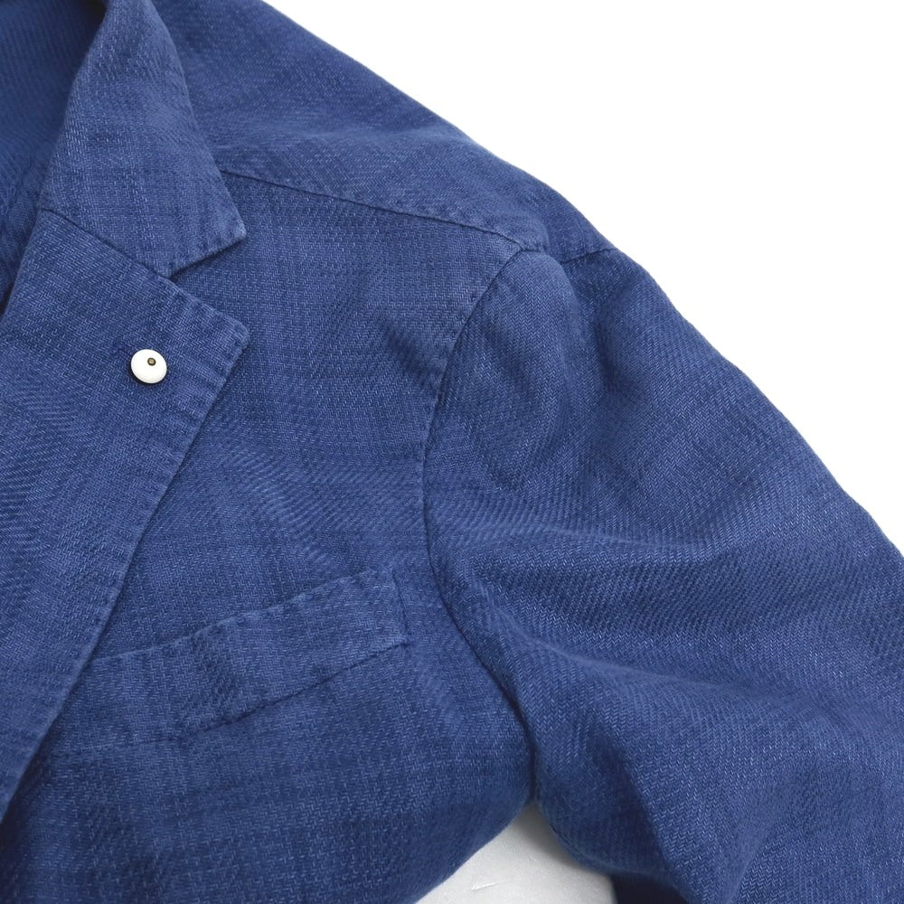 【中古】エルビーエム1911 L.B.M.1911 コットンリネン チェック 2B テーラードジャケット ブルー【サイズ42】【 状態ランクC 】【 メンズ 】