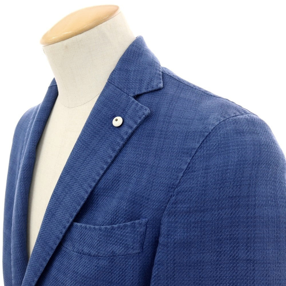 【中古】エルビーエム1911 L.B.M.1911 コットンリネン チェック 2B テーラードジャケット ブルー【サイズ42】【 状態ランクC 】【 メンズ 】