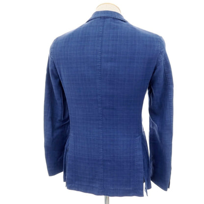 【中古】エルビーエム1911 L.B.M.1911 コットンリネン チェック 2B テーラードジャケット ブルー【サイズ42】【 状態ランクC 】【 メンズ 】