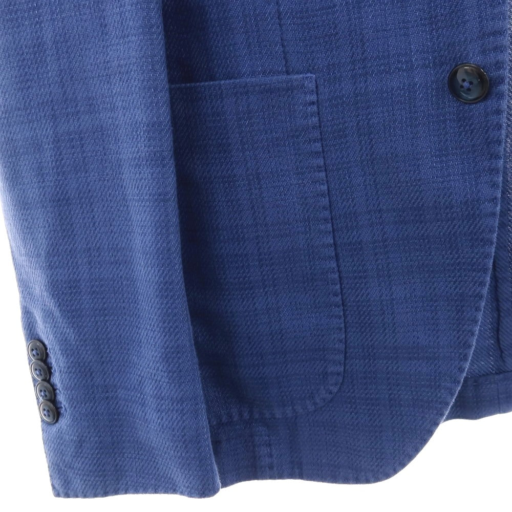 【中古】エルビーエム1911 L.B.M.1911 コットンリネン チェック 2B テーラードジャケット ブルー【サイズ42】【 状態ランクC 】【 メンズ 】