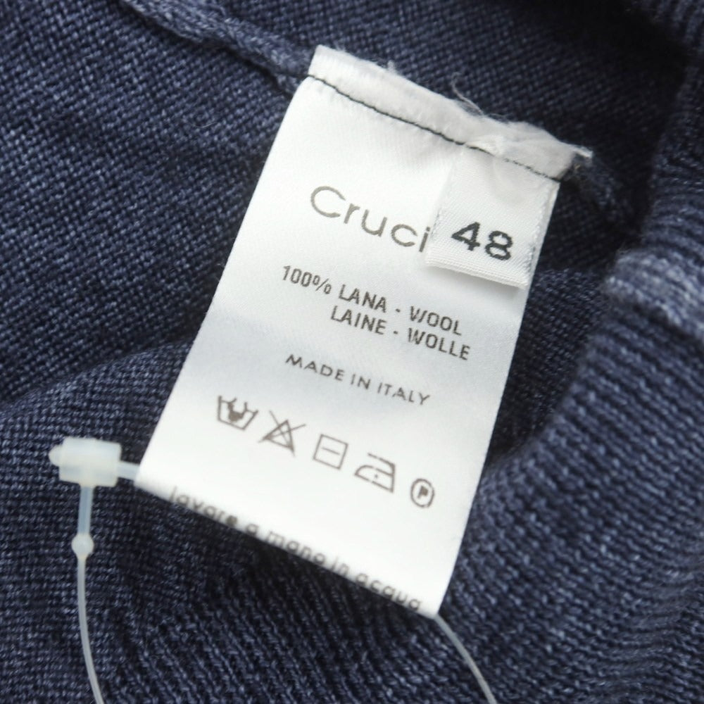 【中古】クルチアーニ CRUCIANI ハイゲージウール タートルネックニット ネイビー【 48 】【 状態ランクC 】【 メンズ 】