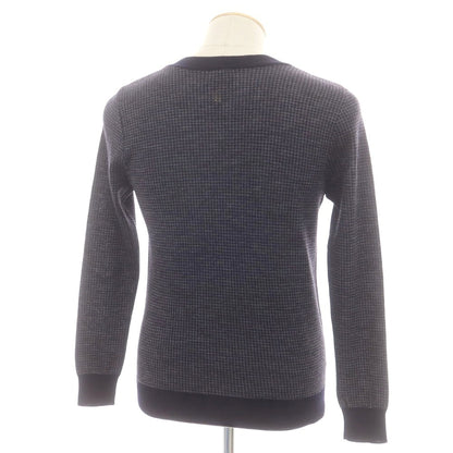 【中古】ルトロワ Letroyes ハイゲージウール ハウンドトゥース プルオーバーニット ネイビーxグレー【 S 】【 状態ランクA 】【 メンズ 】