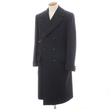 【中古】チェスターバリー Chester Barrie ウール ダブルブレストコート サヴィルロウ ネイビー【サイズ表記なし（M位）】【 状態ランクC 】【 メンズ 】