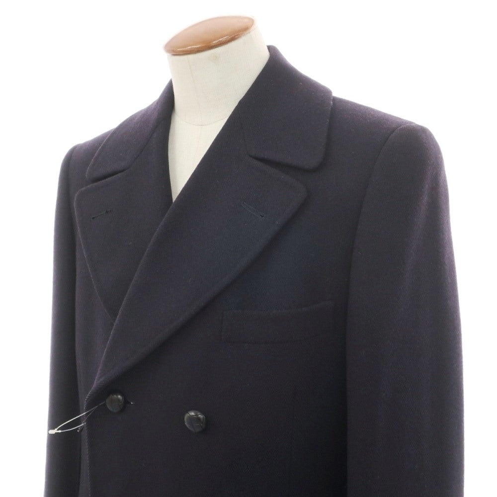 【中古】チェスターバリー Chester Barrie ウール ダブルブレストコート サヴィルロウ ネイビー【サイズ表記なし（M位）】【 状態ランクC 】【 メンズ 】