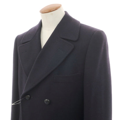 【中古】チェスターバリー Chester Barrie ウール ダブルブレストコート サヴィルロウ ネイビー【サイズ表記なし（M位）】【 状態ランクC 】【 メンズ 】