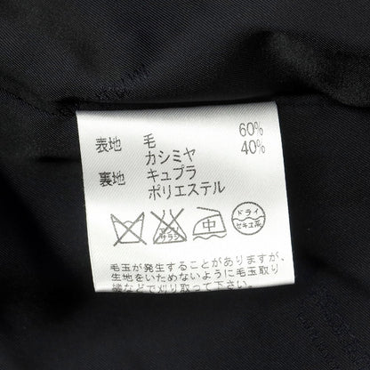 【中古】アクアスキュータム Aquascutum ウールカシミヤ ヘリンボーン ショールカラー ガウンコート ネイビー系【 M 】【 状態ランクB 】【 メンズ 】