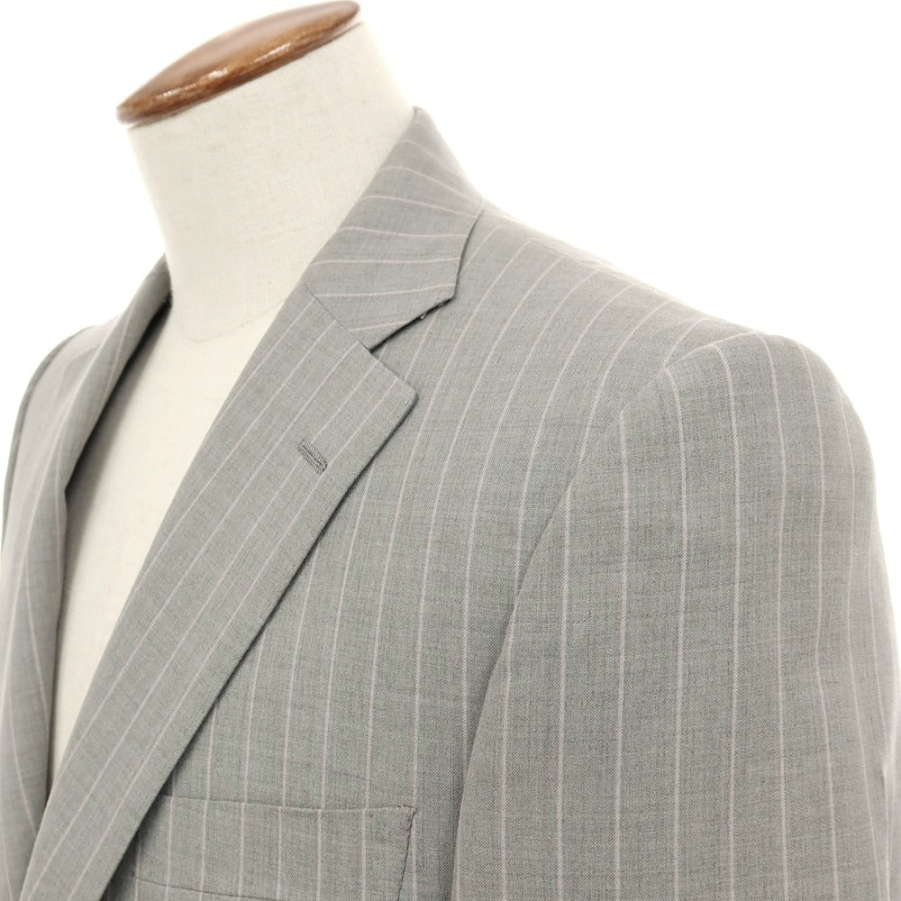 【中古】チェスターバリー Chester Barrie ウール ストライプ 2つボタンスーツ ライトグレー【サイズD7-36】【 状態ランクB 】【 メンズ 】[DPD]