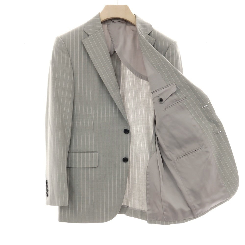 【中古】チェスターバリー Chester Barrie ウール ストライプ 2つボタンスーツ ライトグレー【サイズD7-36】【 状態ランクB 】【 メンズ 】[DPD]