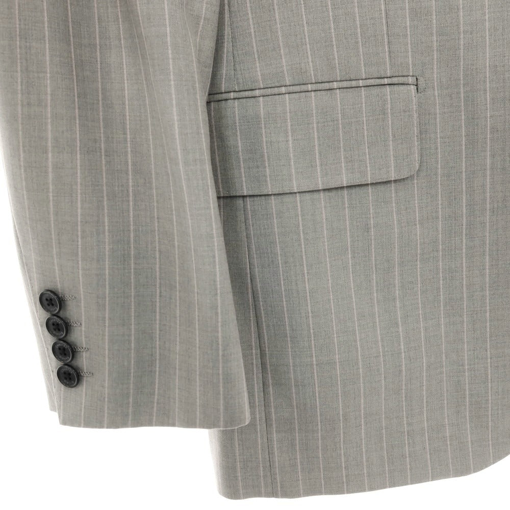【中古】チェスターバリー Chester Barrie ウール ストライプ 2つボタンスーツ ライトグレー【サイズD7-36】【 状態ランクB 】【 メンズ 】[DPD]