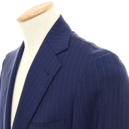 【中古】タリアトーレ TAGLIATORE Brilla per il gusto別注 ウール ストライプ 2つボタンスーツ ネイビーブルー【サイズ44】【 状態ランクB 】【 メンズ 】