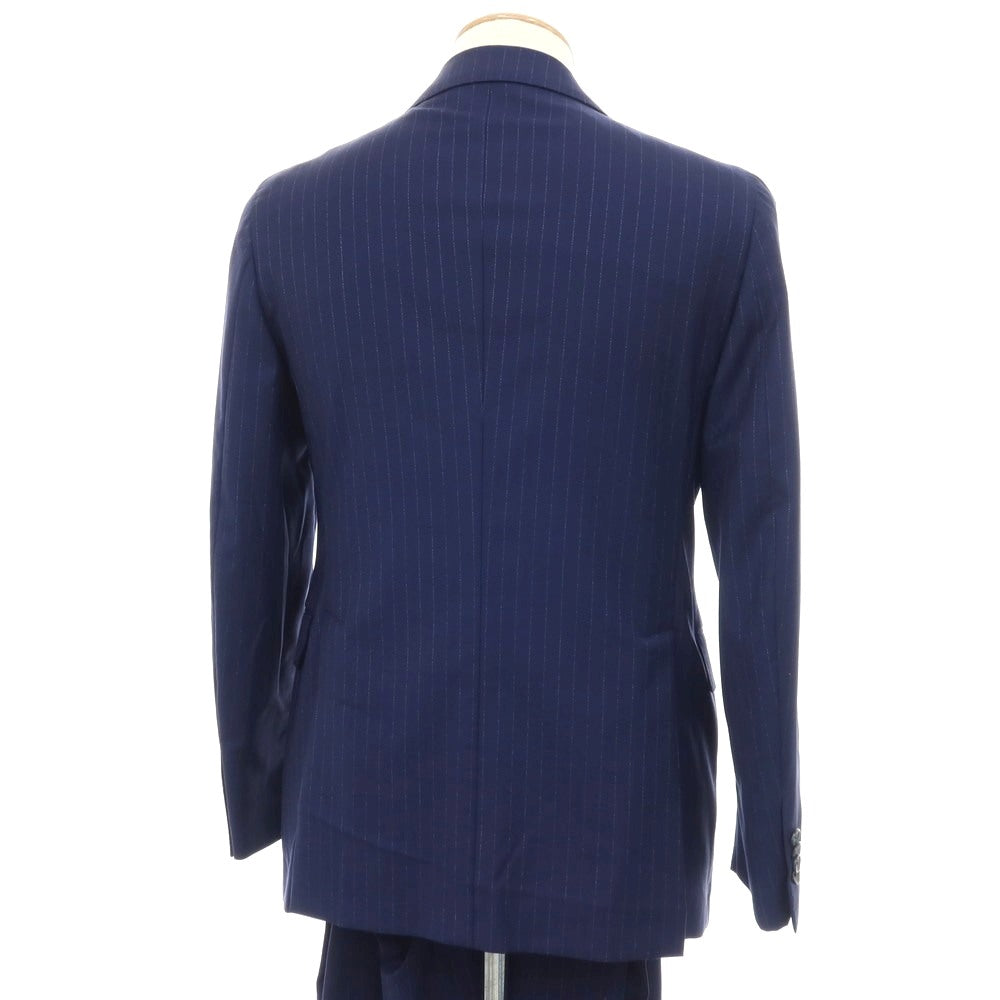 【中古】タリアトーレ TAGLIATORE Brilla per il gusto別注 ウール ストライプ 2つボタンスーツ ネイビーブルー【サイズ44】【 状態ランクB 】【 メンズ 】