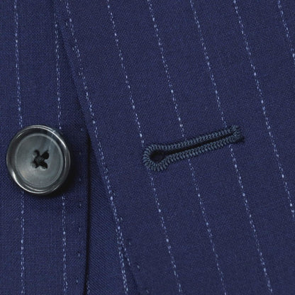 【中古】タリアトーレ TAGLIATORE Brilla per il gusto別注 ウール ストライプ 2つボタンスーツ ネイビーブルー【サイズ44】【 状態ランクB 】【 メンズ 】