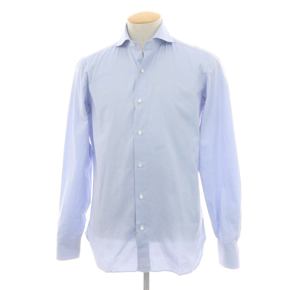 【中古】ルイジ ボレッリ Luigi Borrelli コットン ホリゾンタルカラー ドレスシャツ ライトブルー【 38 】【 状態ランクB 】【 メンズ 】
