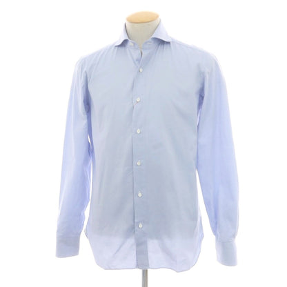 【中古】ルイジ ボレッリ Luigi Borrelli コットン ホリゾンタルカラー ドレスシャツ ライトブルー【 38 】【 状態ランクB 】【 メンズ 】