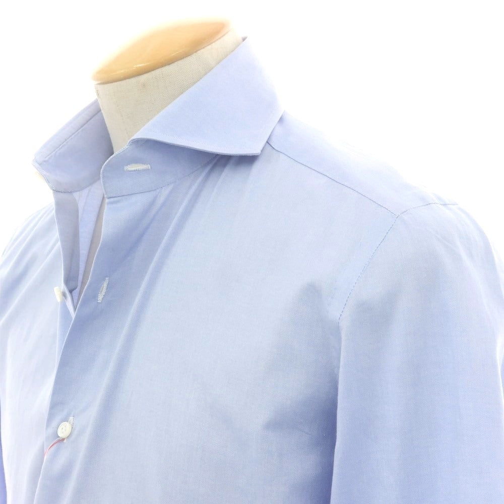 【中古】ルイジ ボレッリ Luigi Borrelli コットン ホリゾンタルカラー ドレスシャツ ライトブルー【 38 】【 状態ランクB 】【 メンズ 】