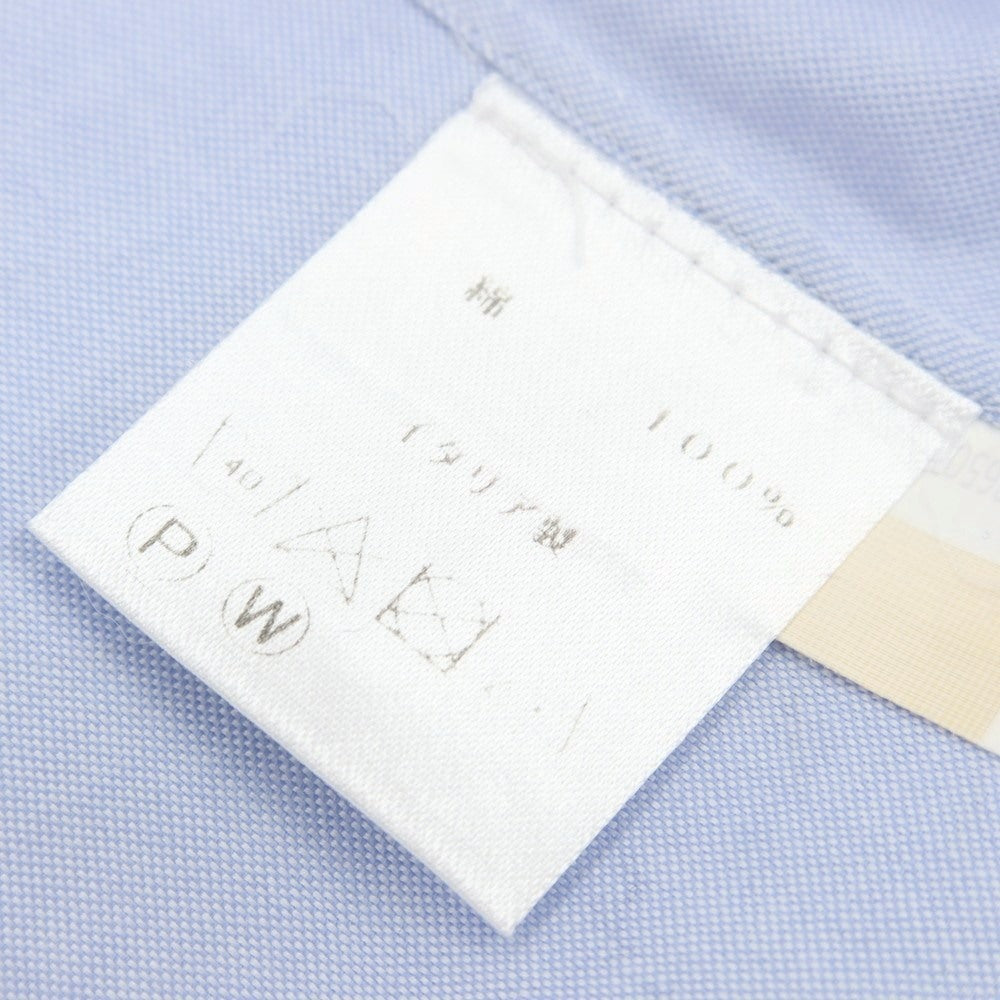 【中古】ルイジ ボレッリ Luigi Borrelli コットン ホリゾンタルカラー ドレスシャツ ライトブルー【 38 】【 状態ランクB 】【 メンズ 】