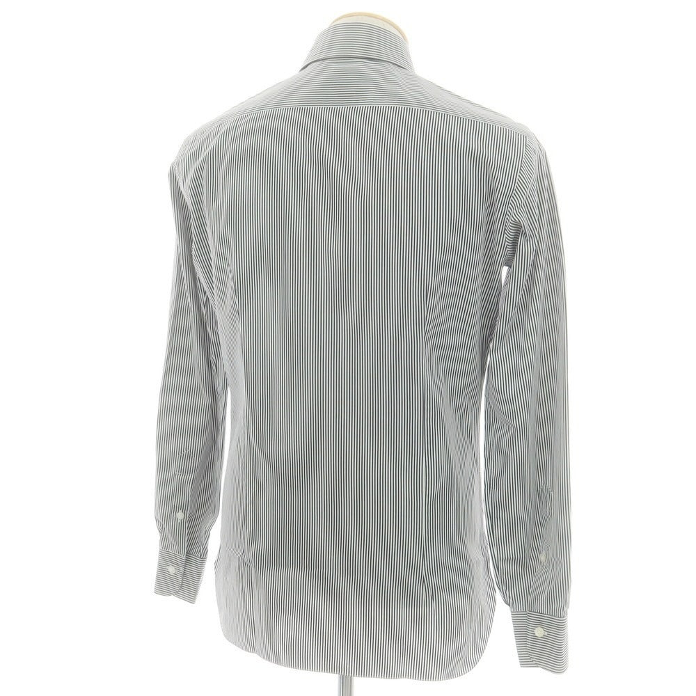 【中古】バルバ ダンディライフ BARBA DANDY LIFE コットン ストライプ ワイドカラー ドレスシャツ ブラックxホワイト【 38 】【 状態ランクA 】【 メンズ 】