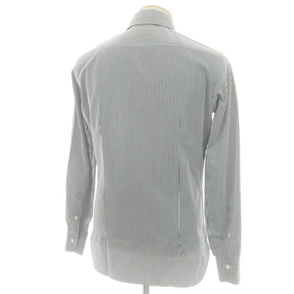 【中古】バルバ ダンディライフ BARBA DANDY LIFE コットン ストライプ ワイドカラー ドレスシャツ ブラックxホワイト【 38 】【 状態ランクA 】【 メンズ 】