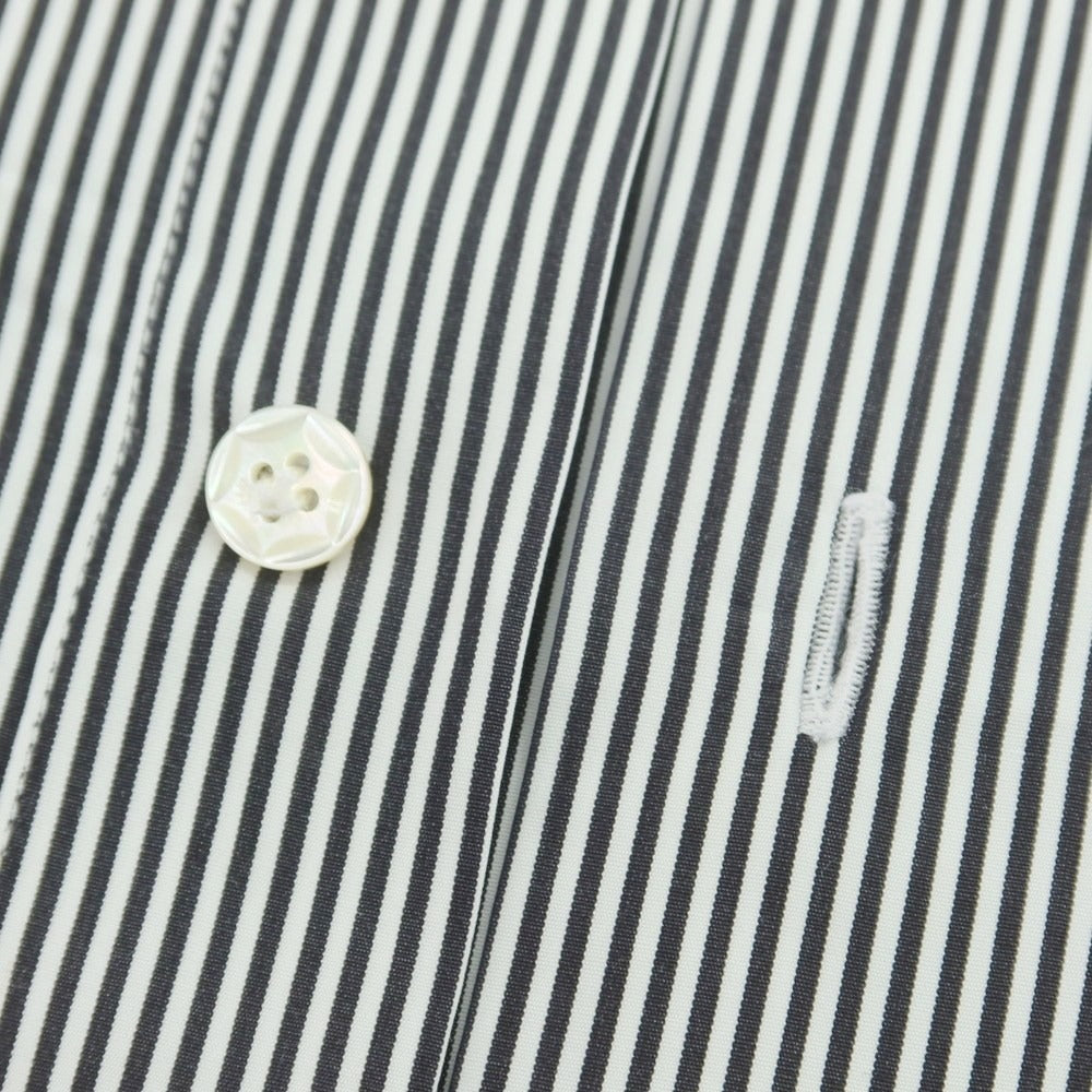 【中古】バルバ ダンディライフ BARBA DANDY LIFE コットン ストライプ ワイドカラー ドレスシャツ ブラックxホワイト【 38 】【 状態ランクA 】【 メンズ 】
