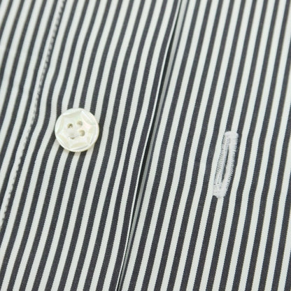 【中古】バルバ ダンディライフ BARBA DANDY LIFE コットン ストライプ ワイドカラー ドレスシャツ ブラックxホワイト【 38 】【 状態ランクA 】【 メンズ 】