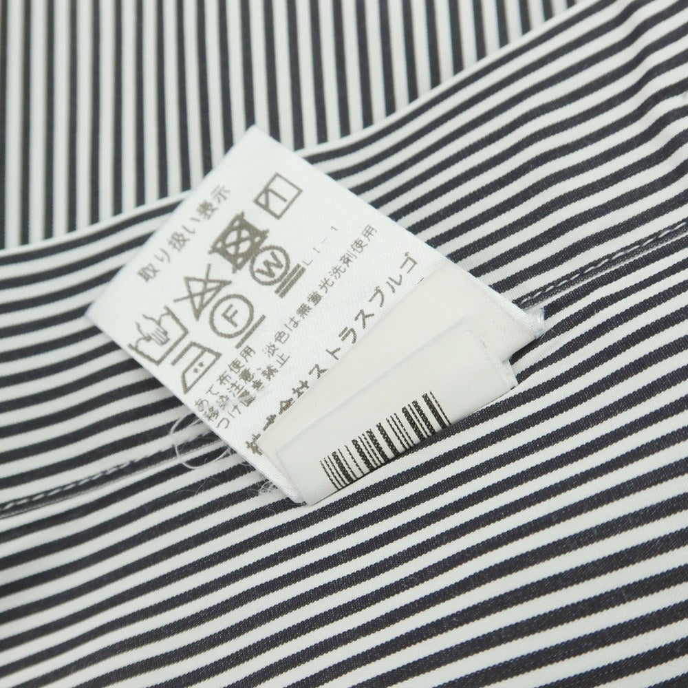 【中古】バルバ ダンディライフ BARBA DANDY LIFE コットン ストライプ ワイドカラー ドレスシャツ ブラックxホワイト【 38 】【 状態ランクA 】【 メンズ 】