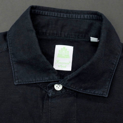 【中古】フィナモレ Finamore コットンリネン カジュアルシャツ ブラック【サイズS】【 状態ランクC 】【 メンズ 】