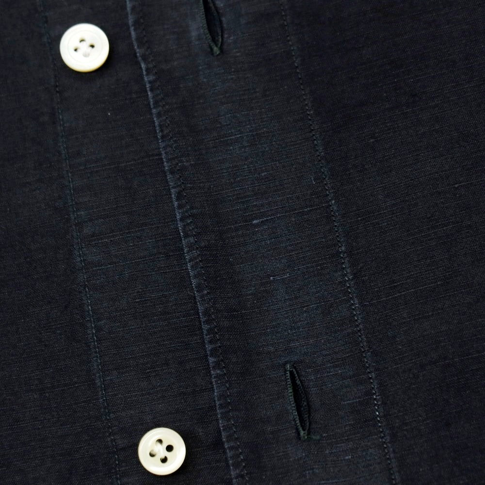 【中古】フィナモレ Finamore コットンリネン カジュアルシャツ ブラック【サイズS】【 状態ランクC 】【 メンズ 】