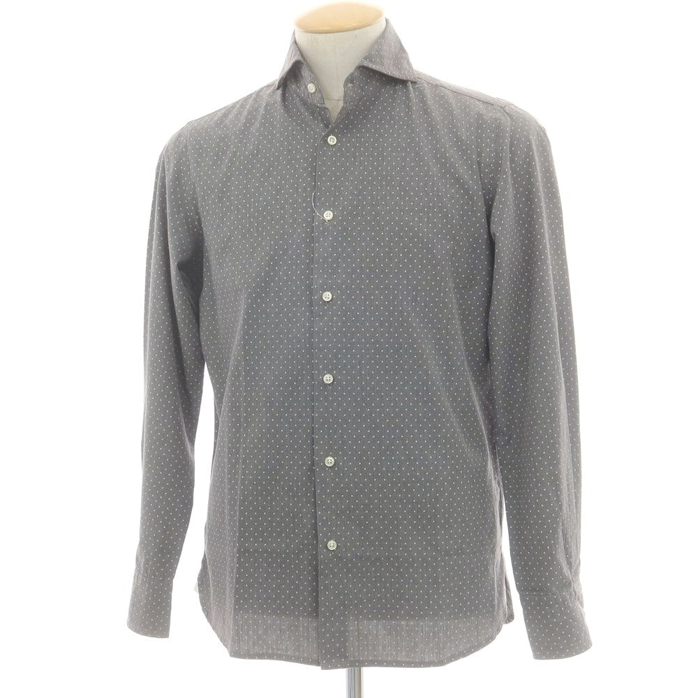 【中古】ギローバー GUY ROVER コットン ドット ホリゾンタルカラー カジュアルシャツ グレー【 S 】【 状態ランクB 】【 メンズ 】