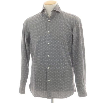 【中古】ギローバー GUY ROVER コットン ドット ホリゾンタルカラー カジュアルシャツ グレー【 S 】【 状態ランクB 】【 メンズ 】