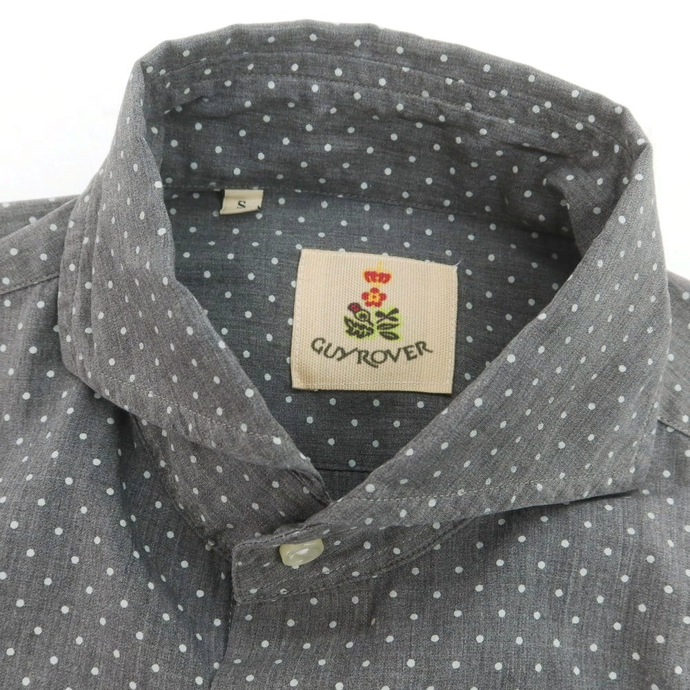 【中古】ギローバー GUY ROVER コットン ドット ホリゾンタルカラー カジュアルシャツ グレー【 S 】【 状態ランクB 】【 メンズ 】