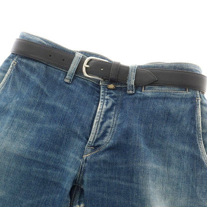 【中古】サドラーズ Saddlers 型押しレザー ベルト ブラック【 80-95 】【 状態ランクC 】【 メンズ 】